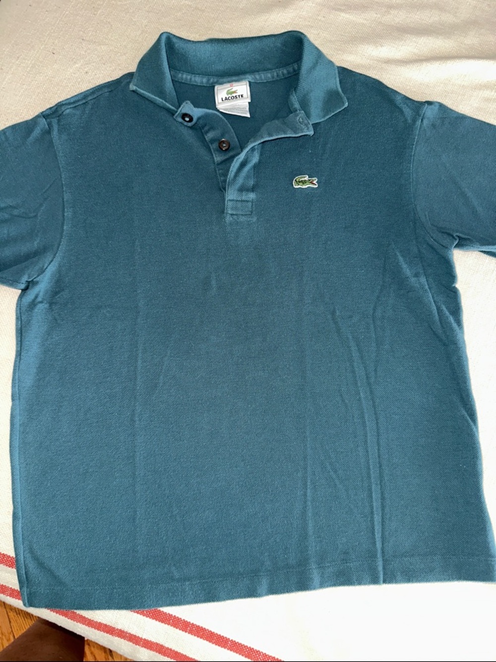 Lacoste Teal Piqué Polo with Crocodile Patch